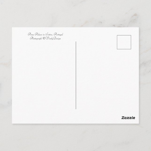 Pena Palace in Sintra Portugal Postcard (Back)