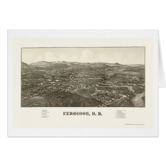 Penacook, NH Panoramic Map - 1887 Cards (Front Horizontal)