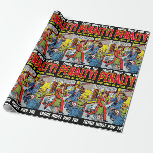 Penalty Baby Face Crime Vintage Comics Wrapping Paper
