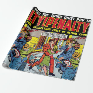 Penalty Baby Face Crime Vintage Comics Wrapping Paper