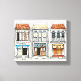 Penang heritage houses canvas print