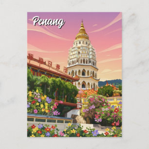 Penang Malaysia Georgetown Travel Postcard