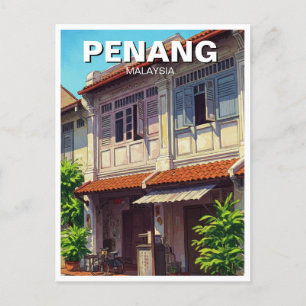 Penang Malaysia Heritage Townhouse Travel Postcard