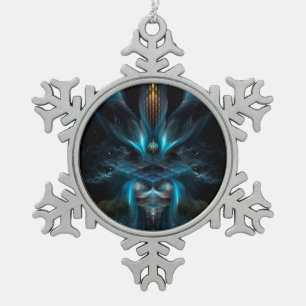 Penapia Fractal Art Pewter Snowflake Ornament