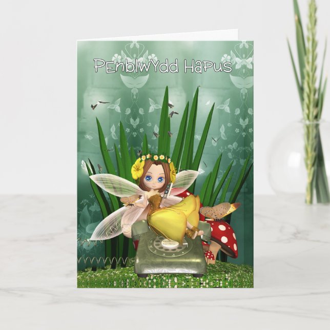 Penblwydd Hapus - Welsh Language Birthday Card (Front)