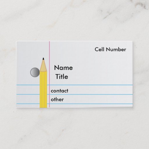 Customizable Pencil and Paper Business Card Template
