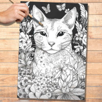 Pencil Art Cat 2 Decoupage Paper