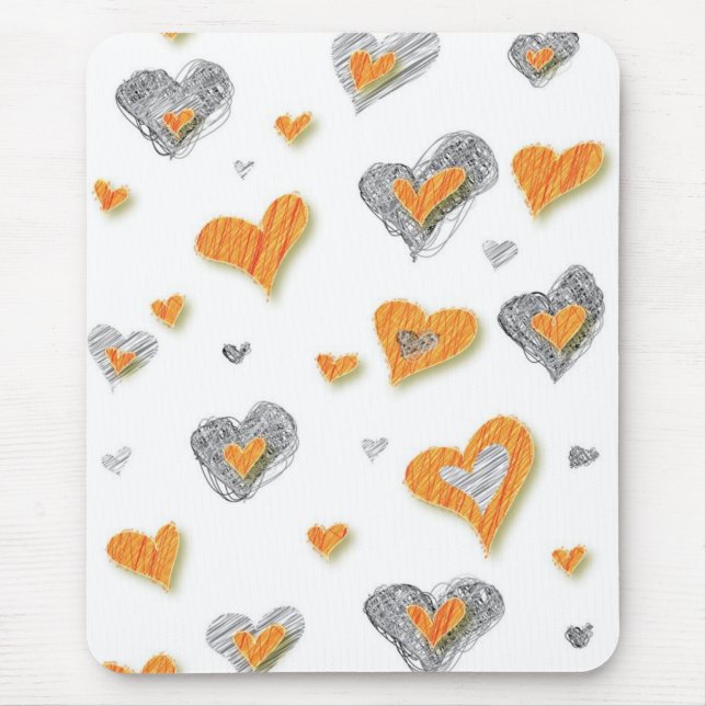 Pencil Art Hearts Mousepad (Front)