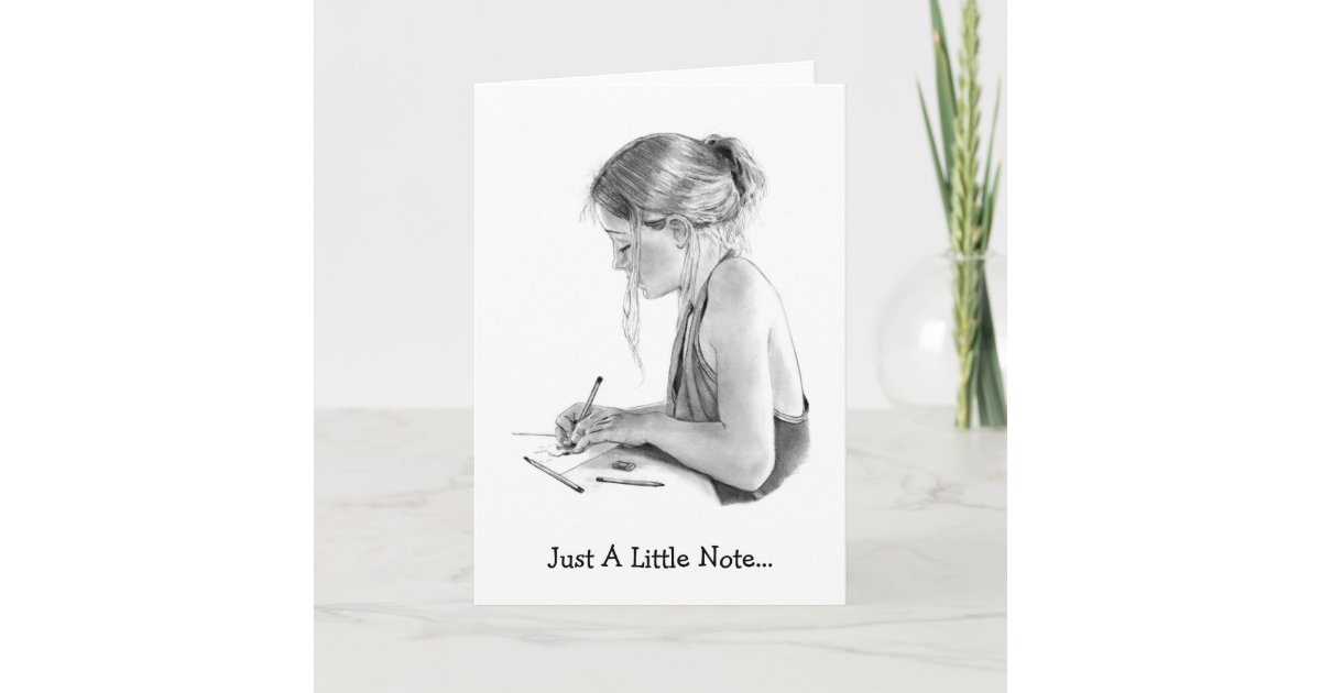 PENCIL ART NOTE CARD, DRAWING CARD Zazzle