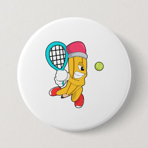 Pencil at Tennis with Tennis racket Button