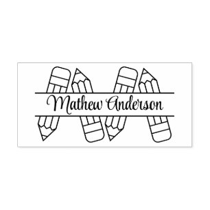 Pencil Back to School Rubber Stamp