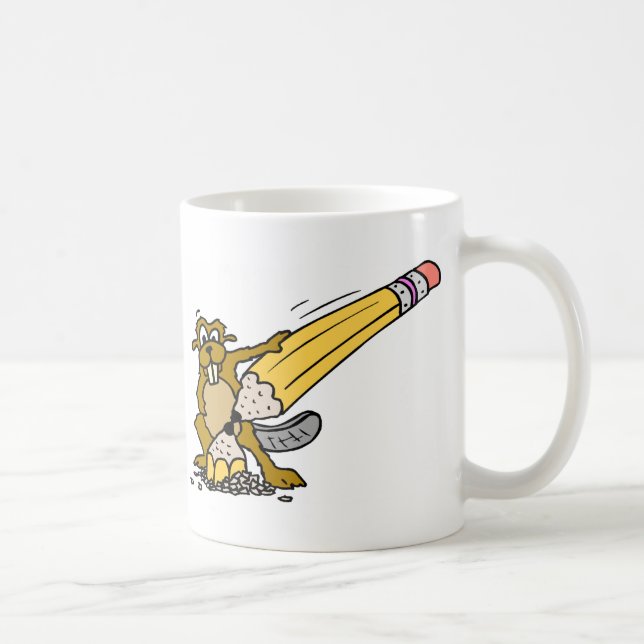 Pencil Beaver Coffee Mug (Right)