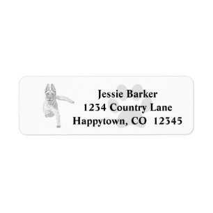 Pencil Belgian Malinois Return Address Label