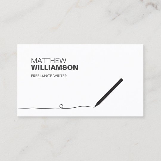 PENCIL BUSINESS CARD FOR AUTHORS & WRITERS