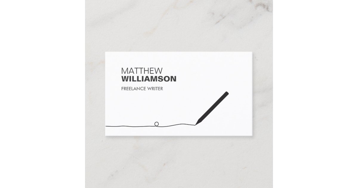 PENCIL BUSINESS CARD FOR AUTHORS & WRITERS