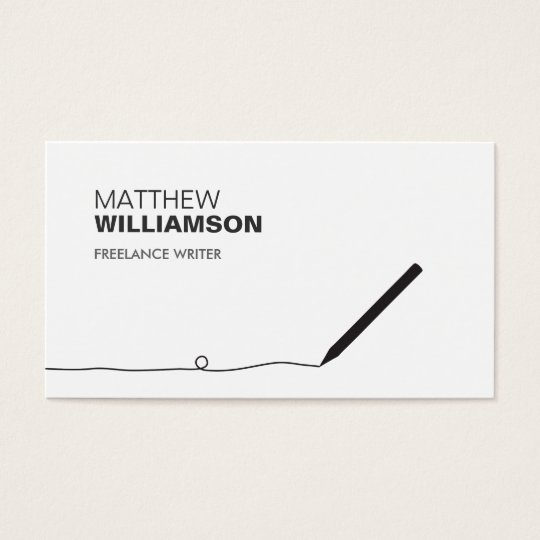 PENCIL BUSINESS CARD FOR AUTHORS & WRITERS