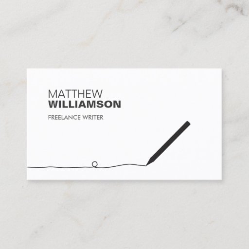 Customizable PENCIL BUSINESS CARD FOR AUTHORS &amp; WRITERS