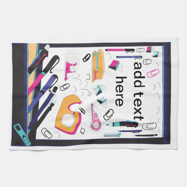 pencil case and stationery design  kitchen towel (Horizontal)