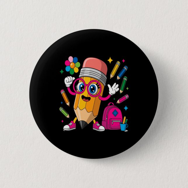Pencil Character Learn Create Button (Front)
