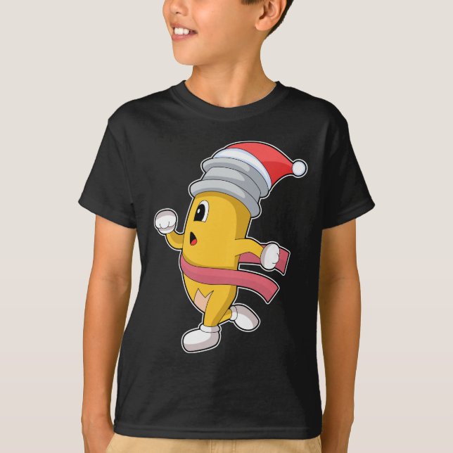 Pencil Christmas Runner T-Shirt (Front)