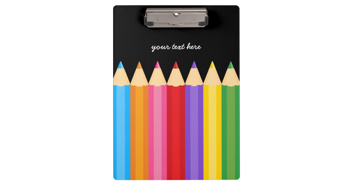 pencil colors * choose your background color clipboard | Zazzle