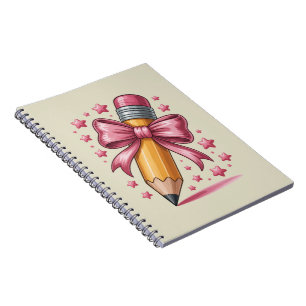 Pencil Coquette Bow Teacher Appreciation School Notebook