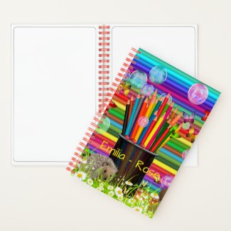 Pencil Crayons Holder Bubbles Butterflies Daisies