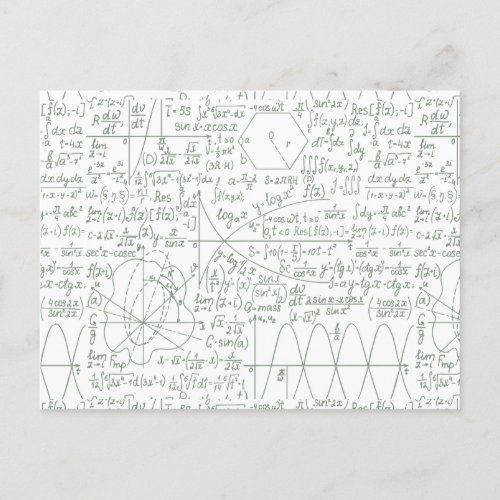 Pencil Doodles Math Equations Postcard