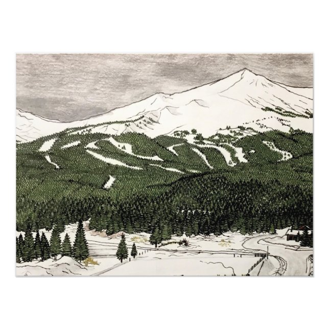Pencil Drawing Of Breckenridge, CO Photo Print (Front)