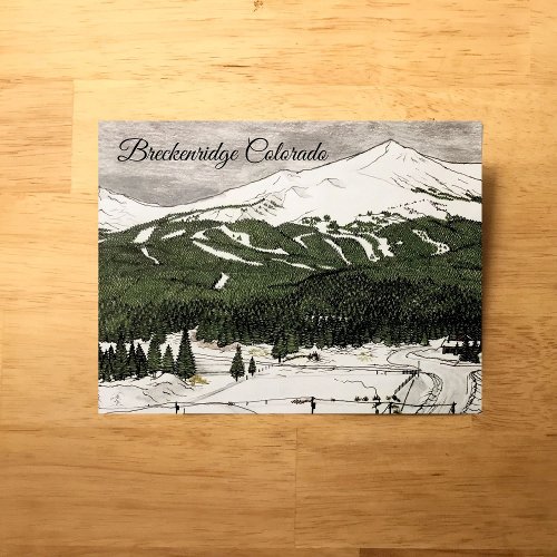 Pencil Drawing Of Breckenridge CO Postcard