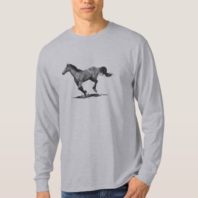 Pencil Drawing of Running Horse T-Shirt (Front)