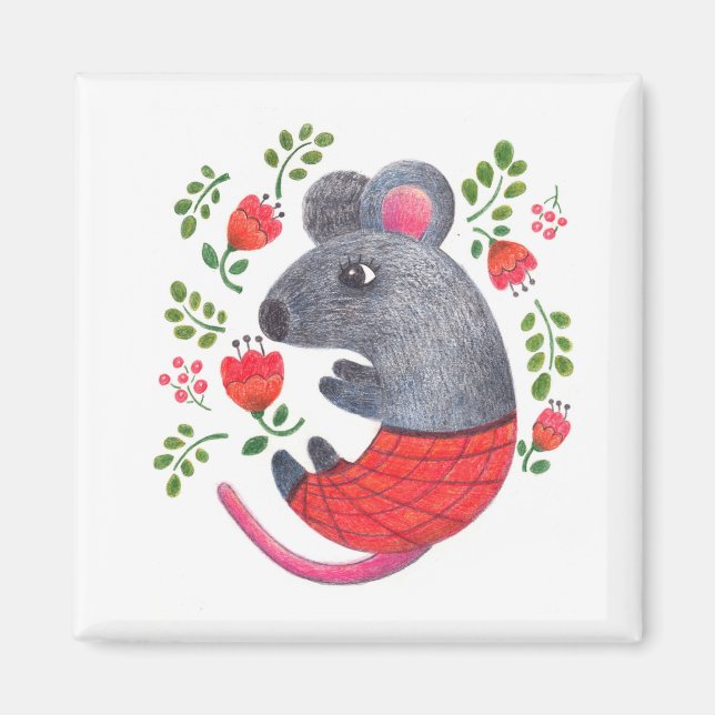 Pencil drawn mouse magnet (Front)