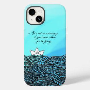 Pencil Drawn Paper boat   motivational quote Case-Mate iPhone 14 Case