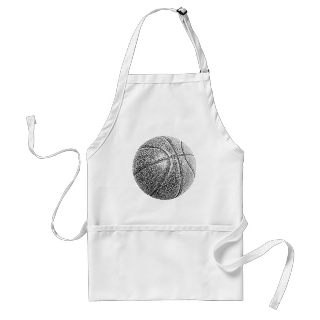 Pencil Effect Basketball Adult Apron (Front)