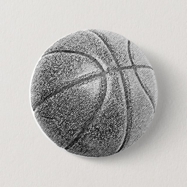 Pencil Effect Basketball Button (Front)