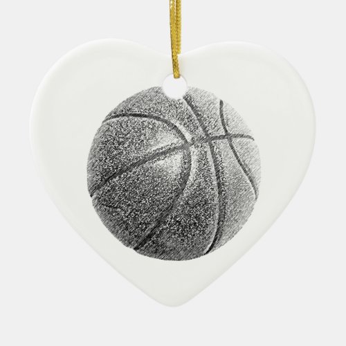 Pencil Effect Basketball Ceramic Ornament