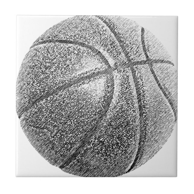 Pencil Effect Basketball Ceramic Tile (Front)