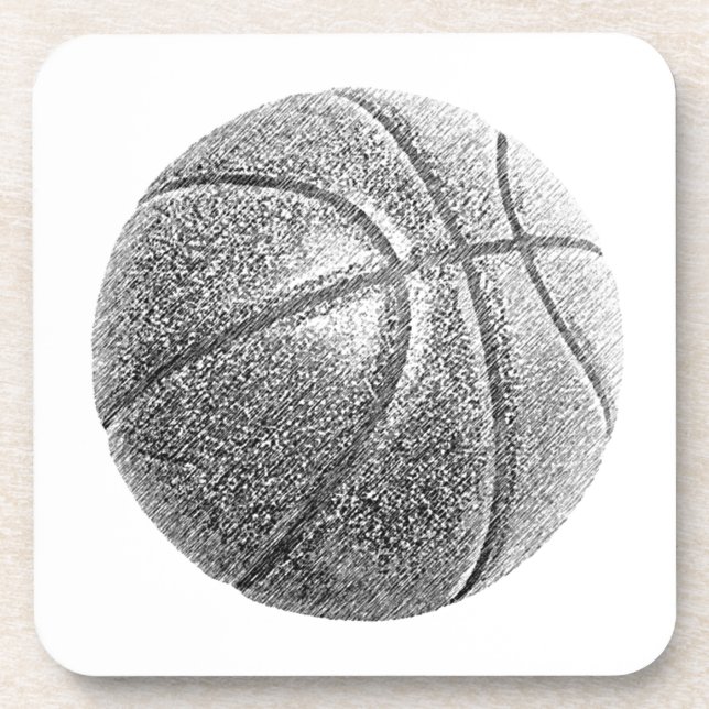 Pencil Effect Basketball Coaster (Front)