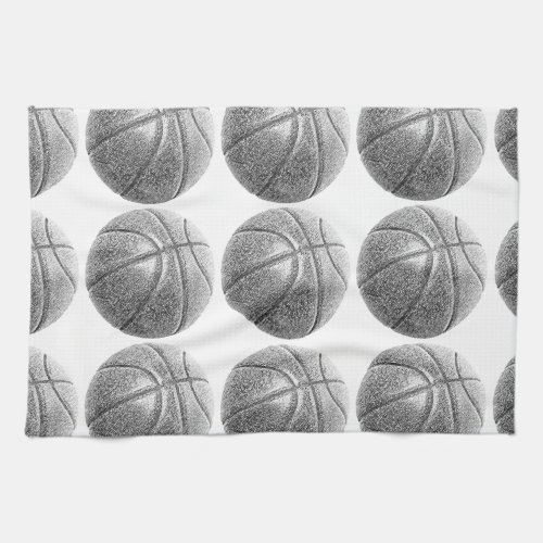 Pencil Effect Basketball Kitchen Towel