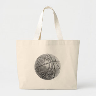 Pencil Effect Basketball Large Tote Bag