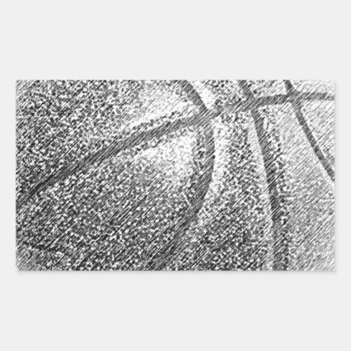 Pencil Effect Basketball Rectangular Sticker