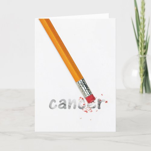 Pencil Eraser and Cancer Text Thinking Of You Card