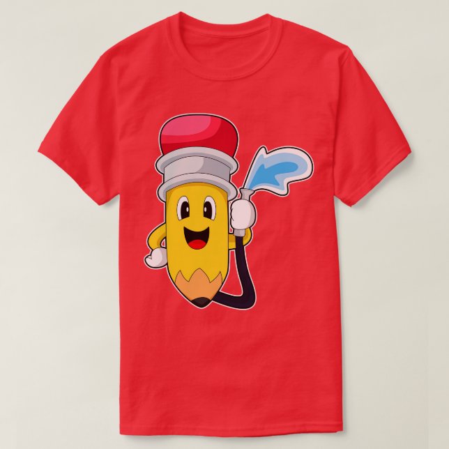 Pencil Firefighter Fire hose T-Shirt (Design Front)