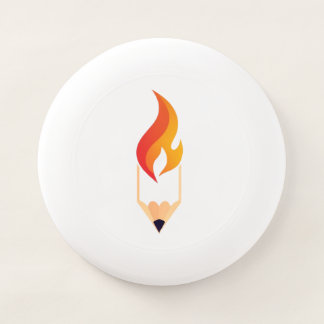 pencil flame on frisbee flying disk