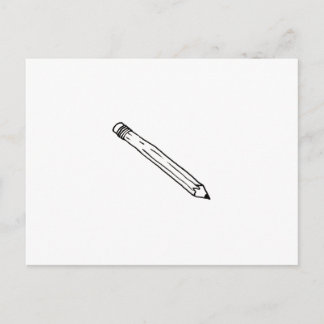 Pencil - fun simple line drawing symbol logo art postcard