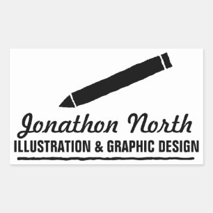 Pencil Graphic Design Black ID299 Rectangular Sticker