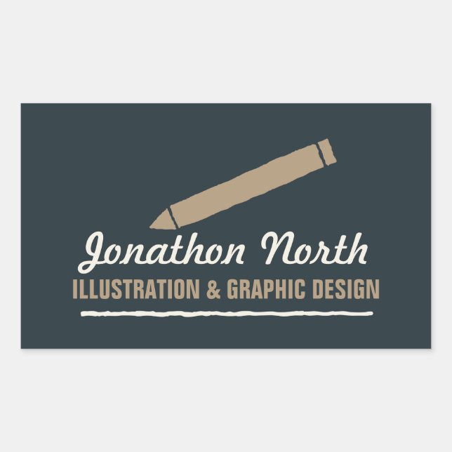 Pencil Graphic Design Tan ID299 Rectangular Sticker (Front)