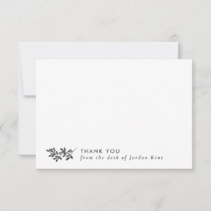 Pencil Gray Branch Thank You From the Desk Of Card