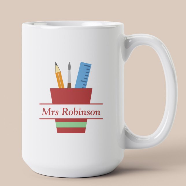 Pencil Holder Monogram Teacher Thank You Gift  Coffee Mug (Pencil Holder Monogram Teacher Thank You Gift Coffee Mug)