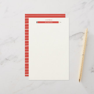 Pencil illustration school teacher stationery